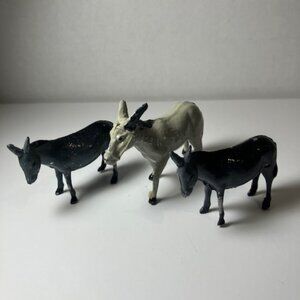 Mule and Donkey Metal Figurines Made in France 2"-1.5"‎